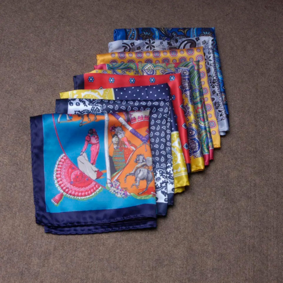 Luxury Mens Handkerchief Silk Accessories Hanky Pocket Squared Handkerchief Pocket Scarf Paisley Polka Dots Party Wedding Prom